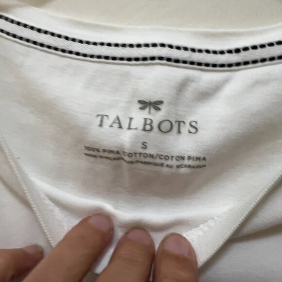 Talbots 100% Pima Cotton Tank Top in Pure Wite - Size Small - Picture 5 of 7